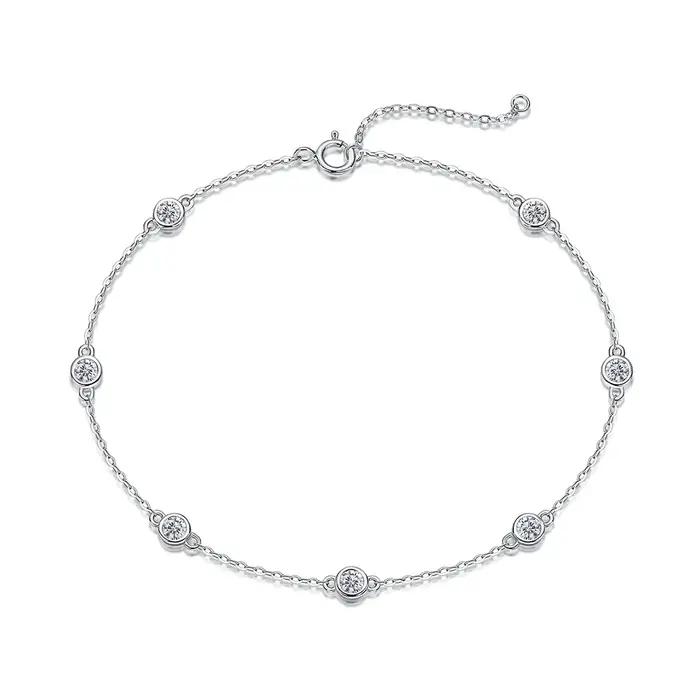 Bracelet pour femme en argent sterling S925 avec moissanite