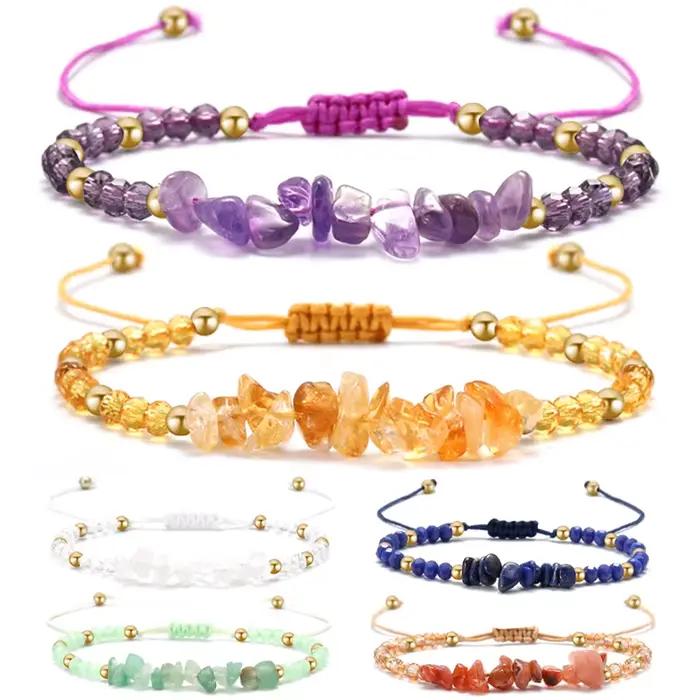 Bracelet bohème en pierre concassée en cristal