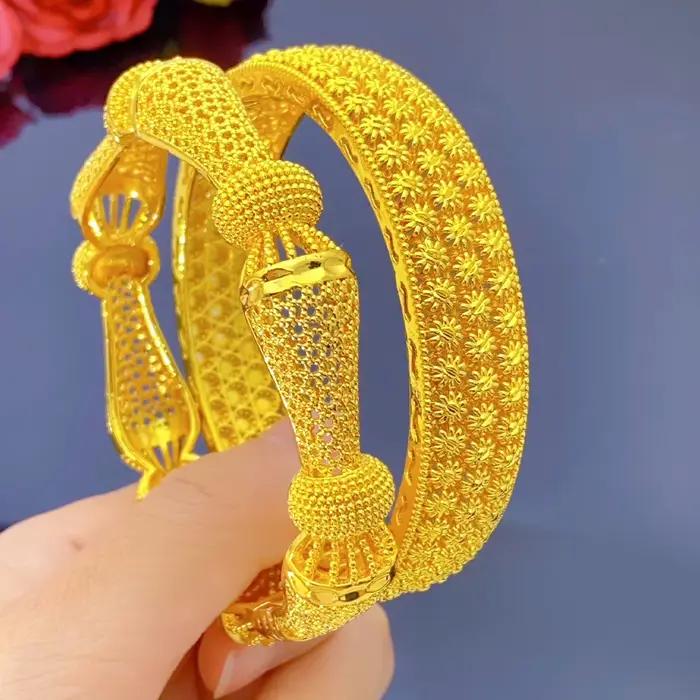 XUHUANG Dubai africain luxe couleur or Bracelets 24K bijoux de fiançailles pour les femmes