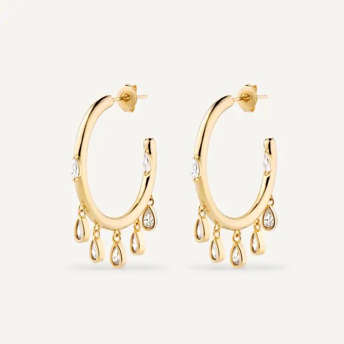 DPLAOPA 925 argent Sterling or 25MM goutte poire cerceaux cercle Piercing femmes luxe bijoux fins 2023