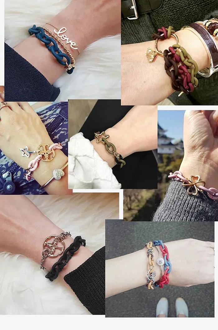 Bracelets porte-bonheur en forme de cœur d'amour pour femmes