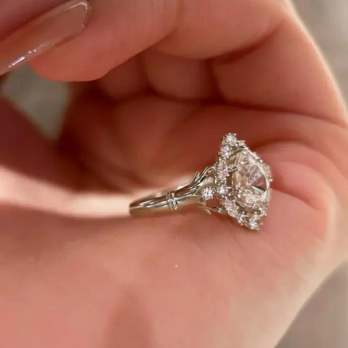 Belle bague en argent sterling 925 - idéale pour les fiançailles