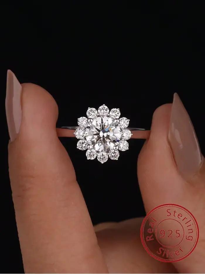 Bague classique en argent Sterling 925, magnifique couronne de tournesol en Zircon pour femmes, fiançailles, mariage, luxe, bijoux fins de haute qualité