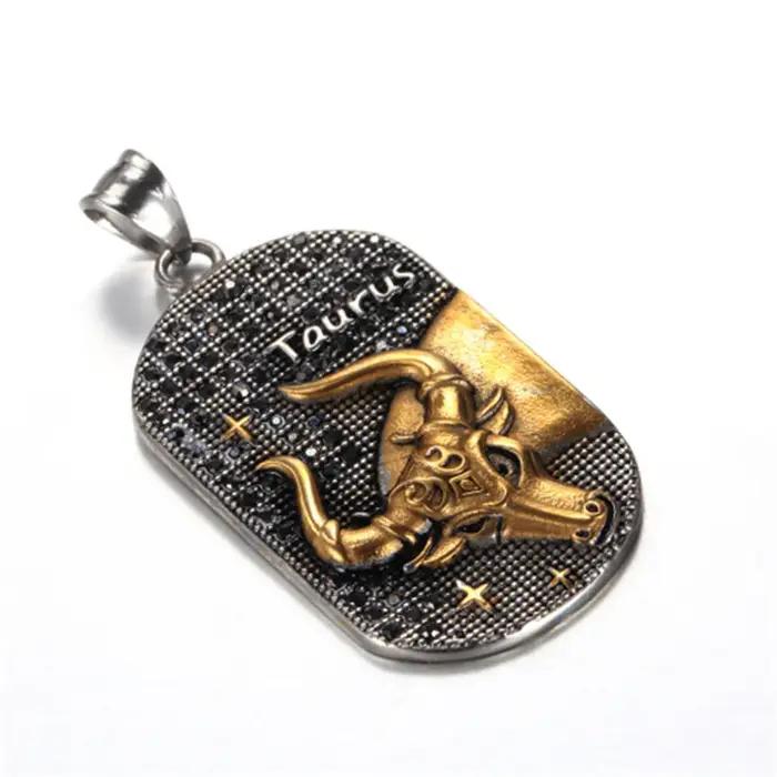 Sagittaire 12 Constellations Collier cadeaux d'anniversaire couleur or acier inoxydable amulette pendentif signe du