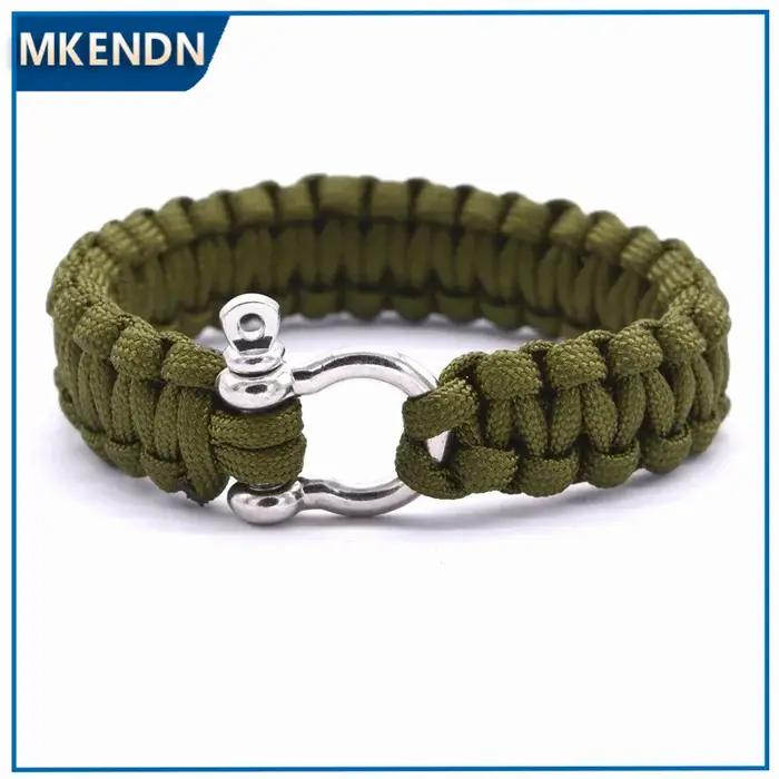 Bracelets de parachute de survie en acier inoxydable pour homme