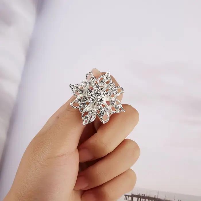 Broche broche bijoux nouvelle mode rétro femmes mode fleur broche cristal strass bijoux pour mariage rencontres fête accessoires