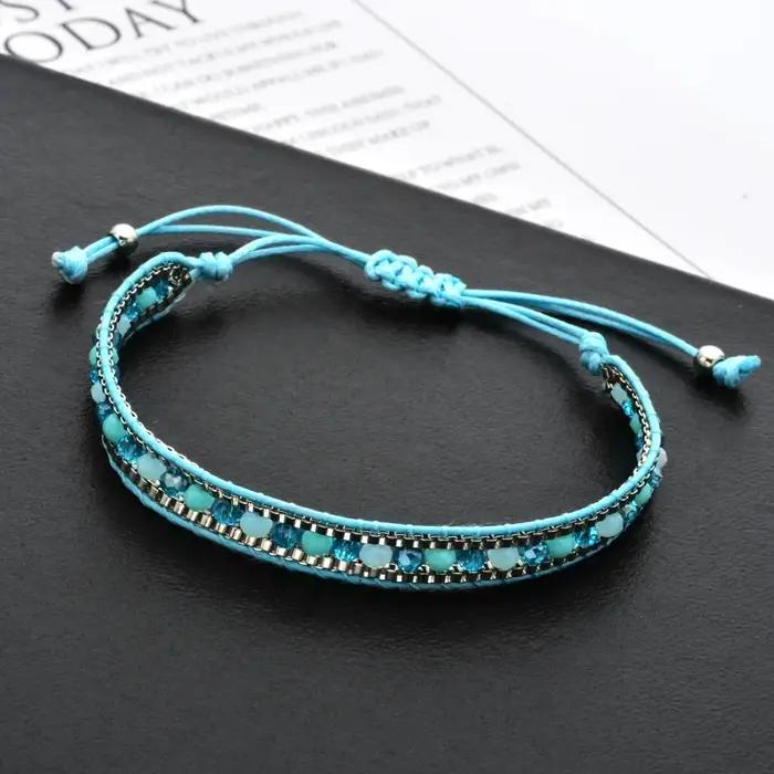 Bracelet rétro bohémien en perles de cristal