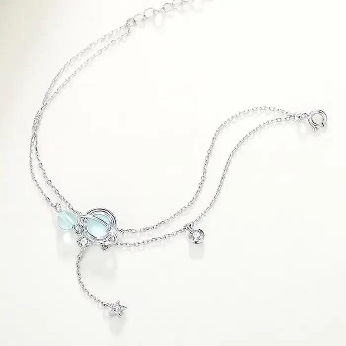 Double Bracelet en argent Sterling 925 de 19CM