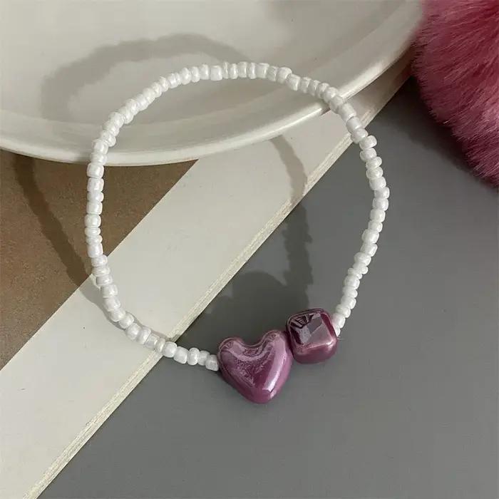 Bracelet fait à la main en forme de cœur d'amour