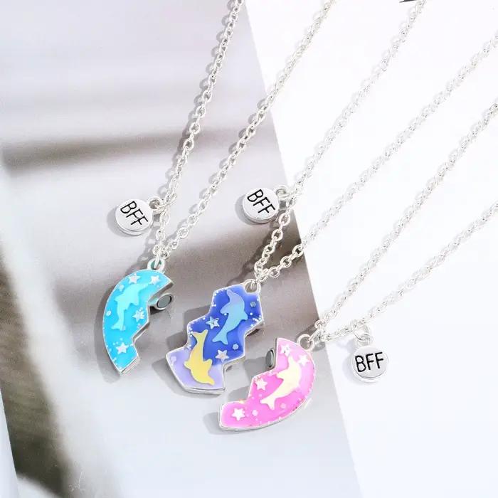 Ensemble collier à aspiration magnétique en métal forme cœur style y2k bijou amitié pour femmes et hommes occasions spéciales
