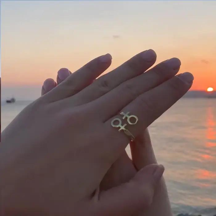 Bague en Acier Inoxydable pour Lesbiennes