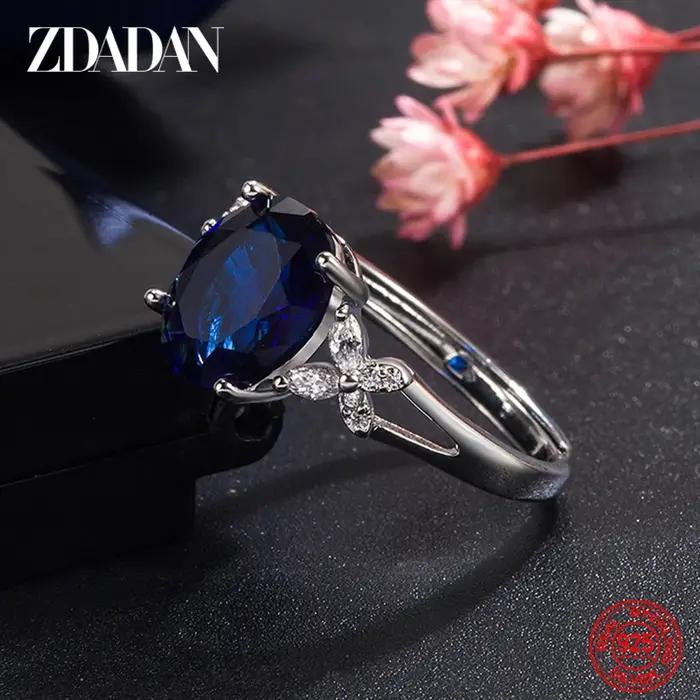 ZDADAN – bague ovale réglable en argent 925 pour femmes, bijoux à la mode