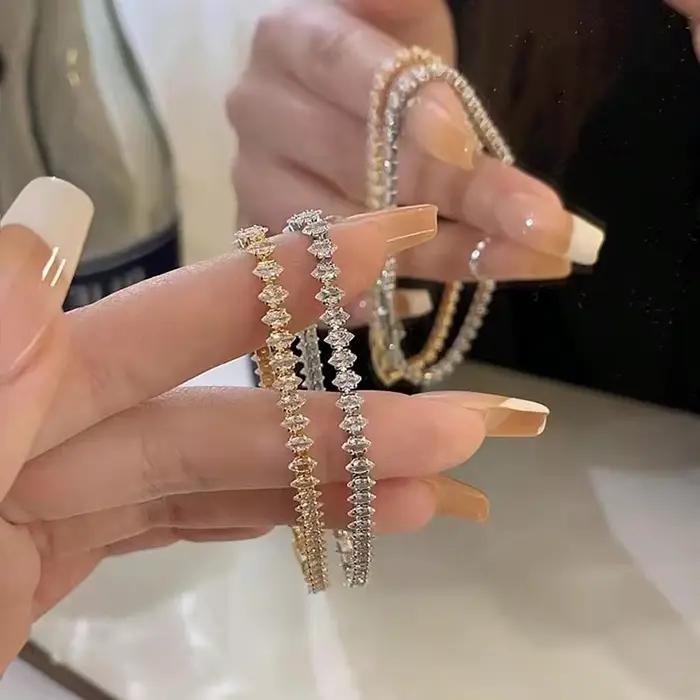 Bracelets géométriques en cristal romain de luxe pour femmes