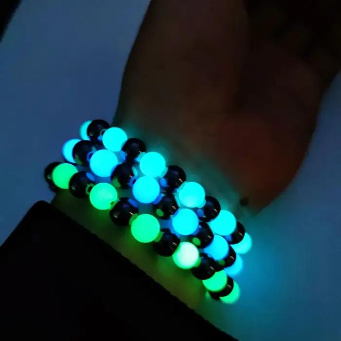 Bracelet lumineux Fluorescent nuit bleu lumière perle