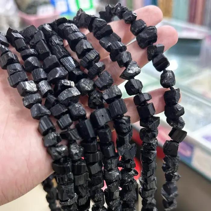 Perles de pépite de tourmaline noire naturelles pour bijoux élégants et créations artistiques occasions spéciales femmes