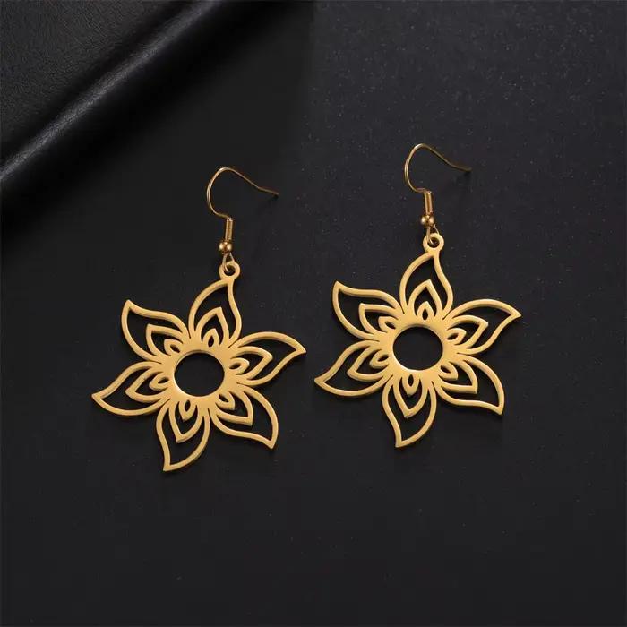 Boucles d'oreilles pendantes à fleurs éternelles