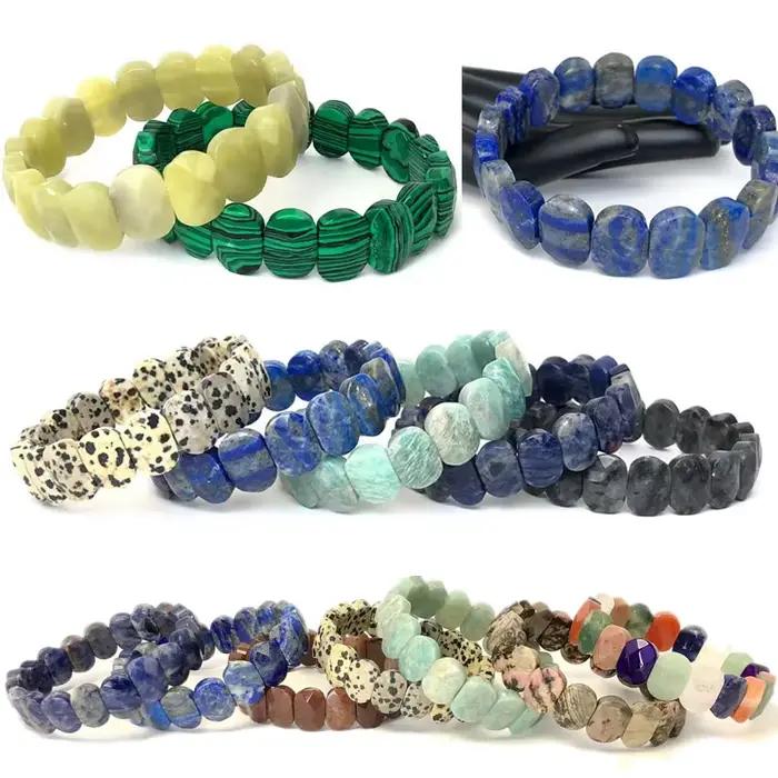 Bracelets en pierre naturelle à facettes clignotantes, pierre de guérison Reiki, design décontracté pour femmes, cadeaux pour toutes occasions