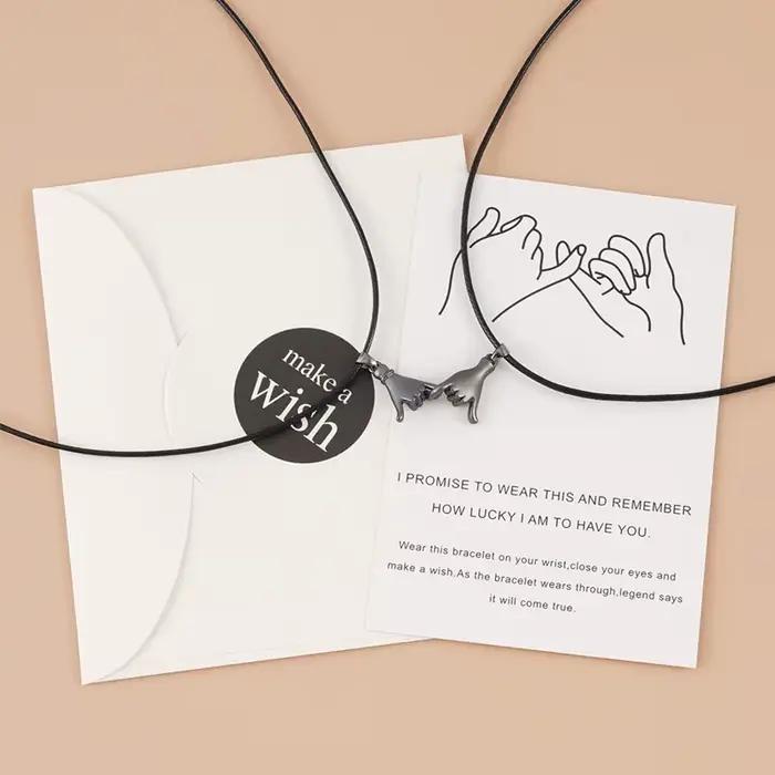 Pinky Promise Collier Lot de 2 pour Couple Meilleur Amoureux