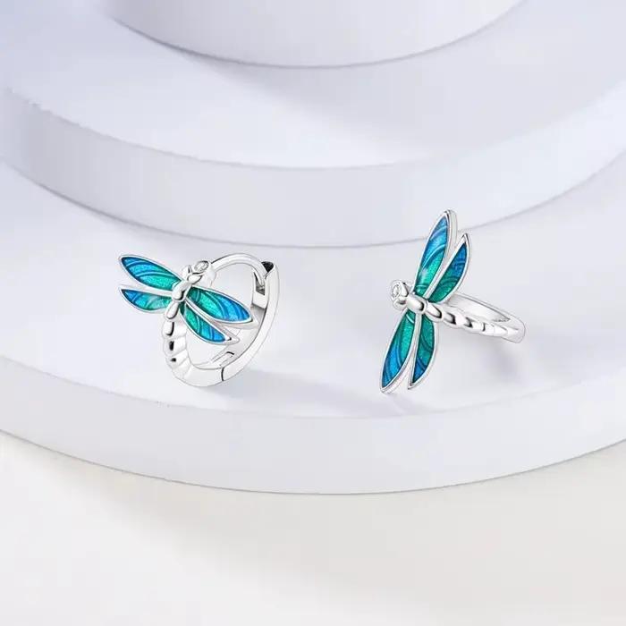 Boucles d'oreilles libellule pour femmes, clous d'oreilles en argent Sterling 925, bijoux à la mode pour fête, mariage, fiançailles, cadeau