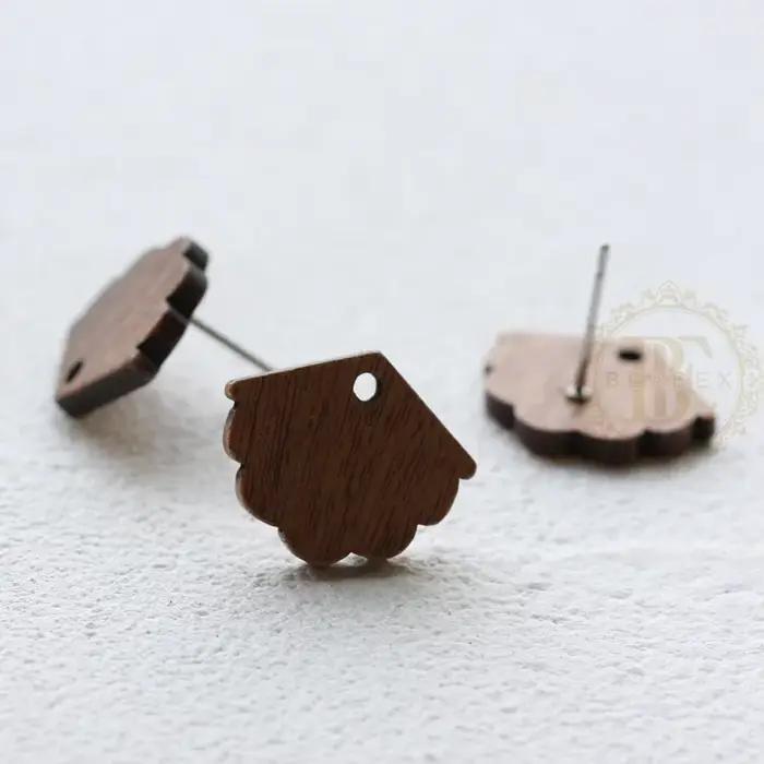 Fourniture de bricolage-2 pièces (une paire) pour la recherche de boucles d'oreilles en bois - Différentes formes (4762C-1)