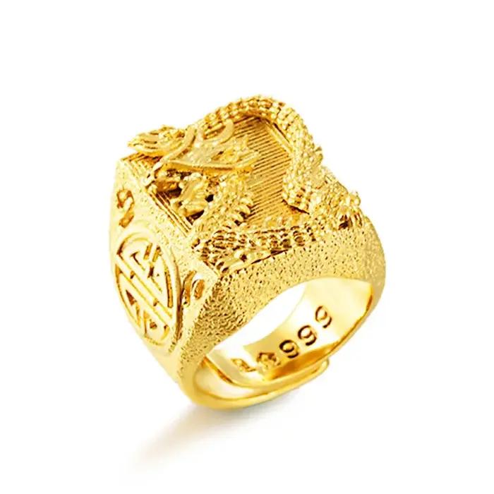 Bague Dragon couleur or 18 carats pour homme