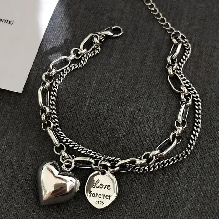 Bracelet Double couche en argent Sterling 925 pour femme