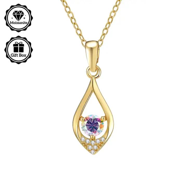 LAMVOICE/bijoux pour femmes bijoux de haute qualité collier hypoallergénique 0.5 carat moissanite