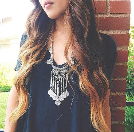 LOVBEAFAS-Collier Long pour Femme, Bijoux de Déclaration, Vintage, Ethnique, Gitane, Boho, Pièce de