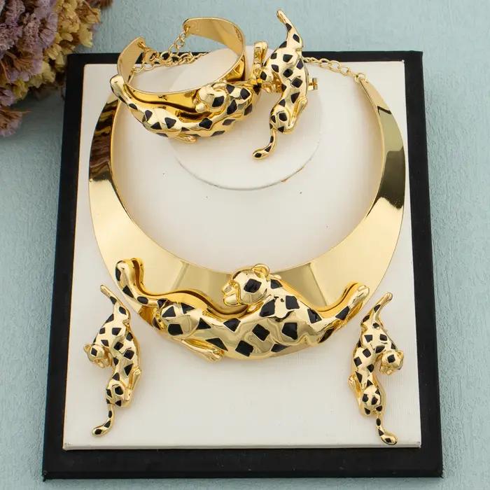 Parure de bijoux originale Léopard africain : Collier