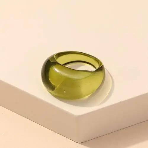 Grandes bagues rondes en résine acrylique pour femmes, bague géométrique colorée pour filles, bijoux