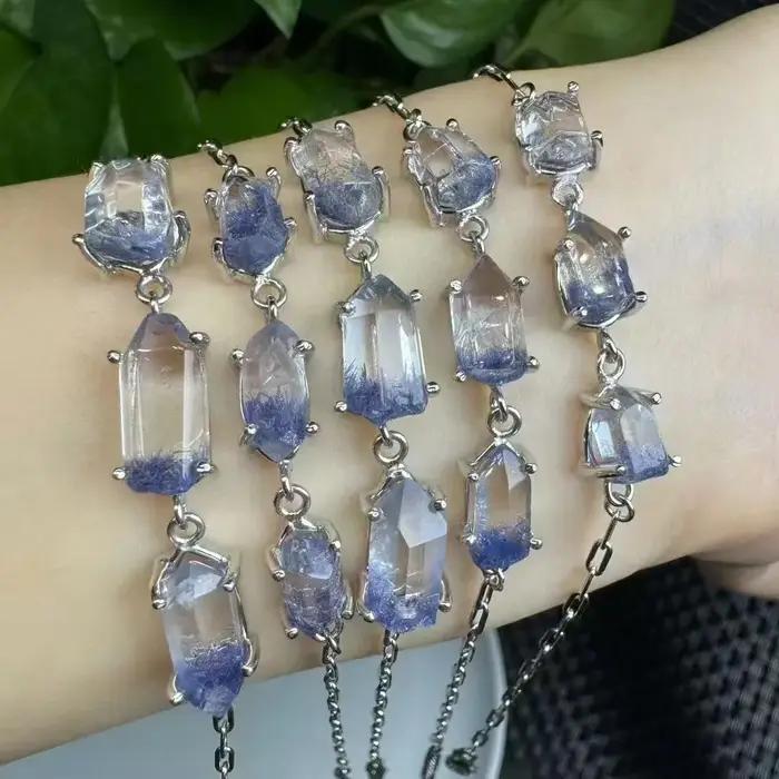 Unité un Bracelet 925 argent avec bonne qualité naturel Dumortierite cristal guérison Bracelet de mo
