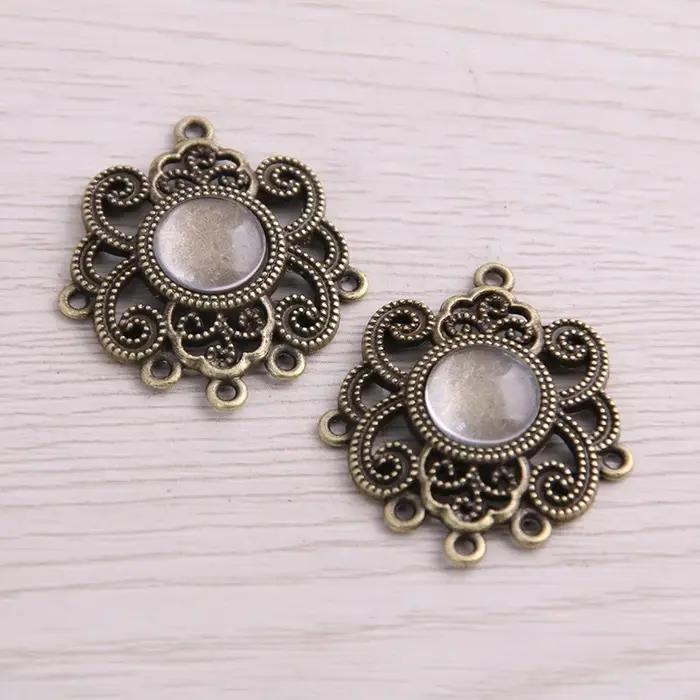 SWEET BELL – connecteur de Cabochon rond + pendentif à breloques