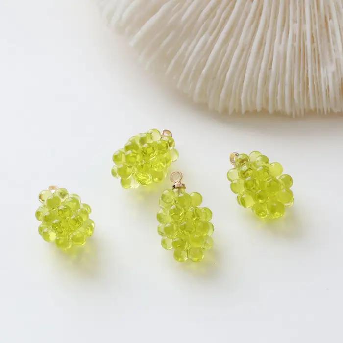 Mini pendentif en résine de grenade de raisin drôle, boucles d'oreilles, Bracelet, matériel fait à l