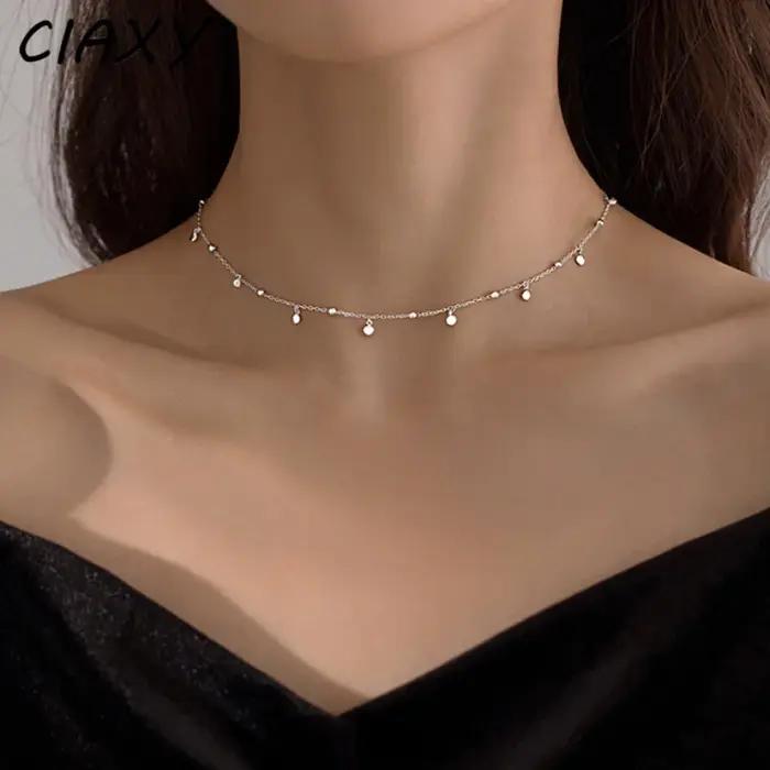 Collier ronde argent avec pompon pour femmes colliers ras du cou occasions spéciales anniversaire mariage fête cérémonie