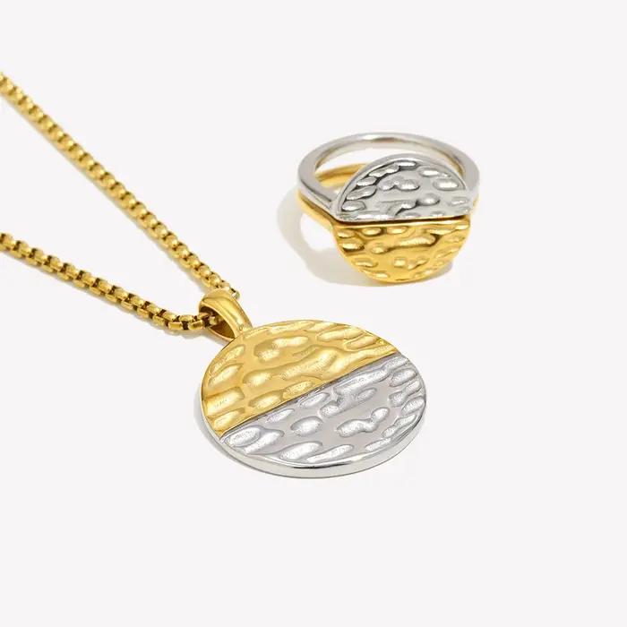 E.B.belle – collier demi-lune créatif en acier inoxydable 316L