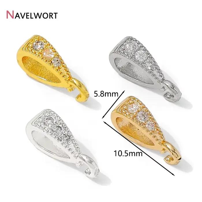 Pendentif en forme de goutte en laiton plaqué or 14K incrusté de zircon