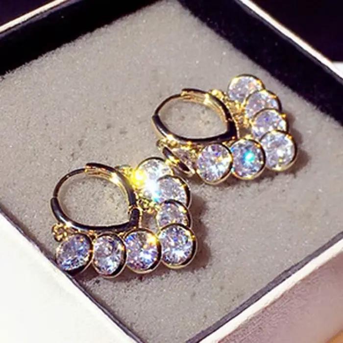 Zunderes-Boucle d'oreille avec pompons brillants pour femme, biscuits super charme, clou d'oreille de fiançailles, pendentif de mariage, mode de tempérament, qualité supérieure