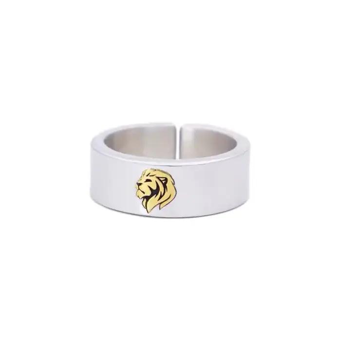 Bague punk en cuivre avec motif lion pour hommes et femmes, alliance de mariage élégante et forte pour occasions spéciales