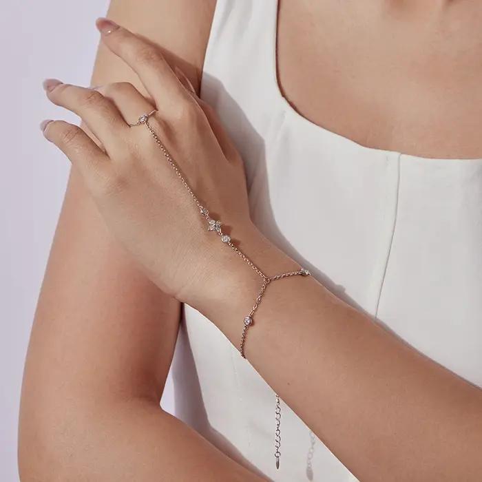 Bamoer U – Bracelet Moissanite à quatre feuilles en argent Sterling 925