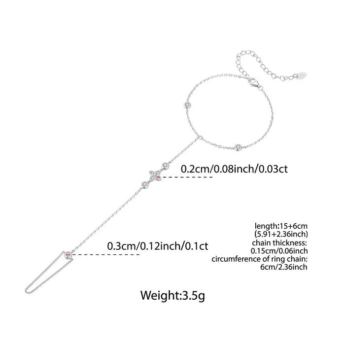 Bamoer U – Bracelet Moissanite à quatre feuilles en argent Sterling 925, Design unique avec chaîne p