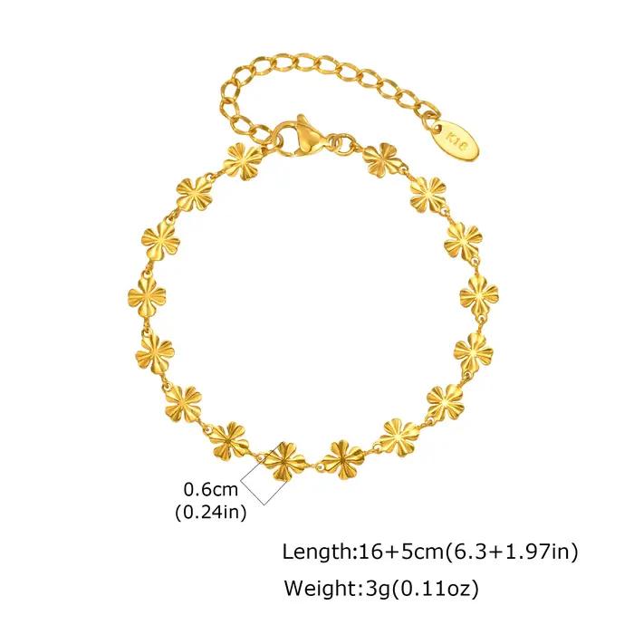 Bracelets à main élégants trèfle à quatre feuilles pour femmes, bracelet à breloques en forme de fle
