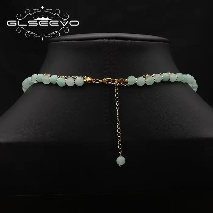 GLSEEVO – collier de perles naturelles émeraude pour femmes