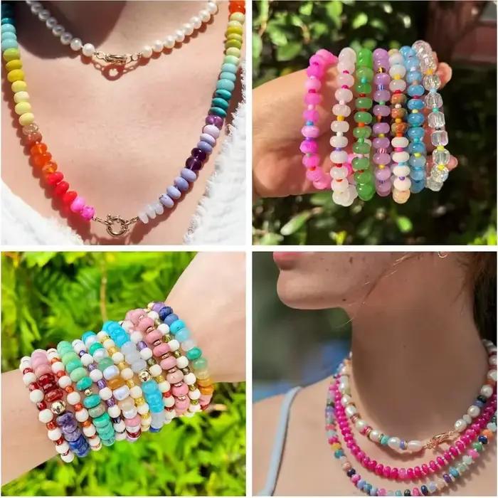 Perles d'olivine naturelles en forme de rondelle abaque 5x8mm, plates et rondes, pour la fabrication de bijoux, breloques DIY, bracelets, perles en vrac
