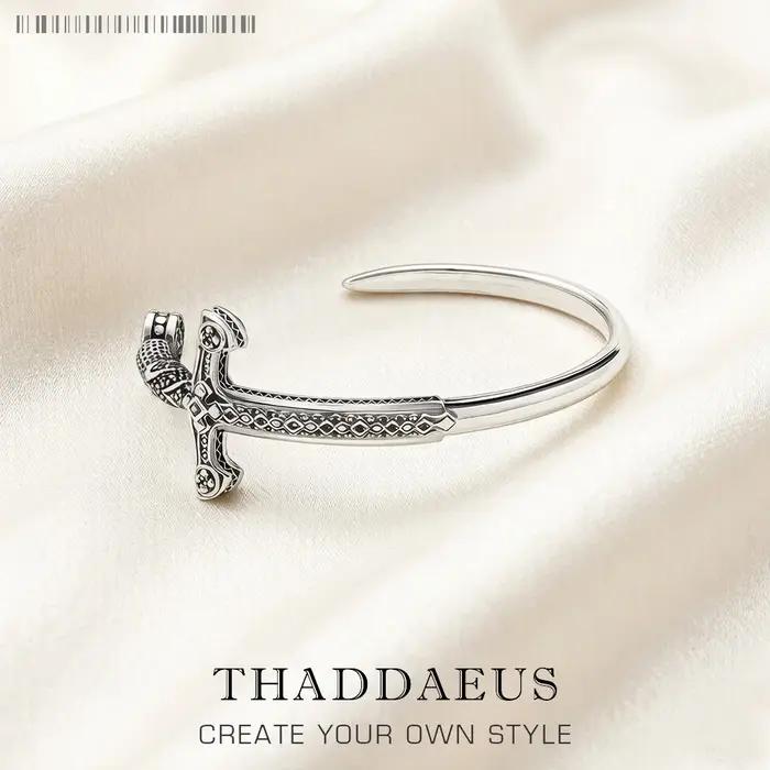 Bracelet en argent Sterling 925 avec épée royale pour hommes et femmes bijou vintage style Vendange occasion spéciale