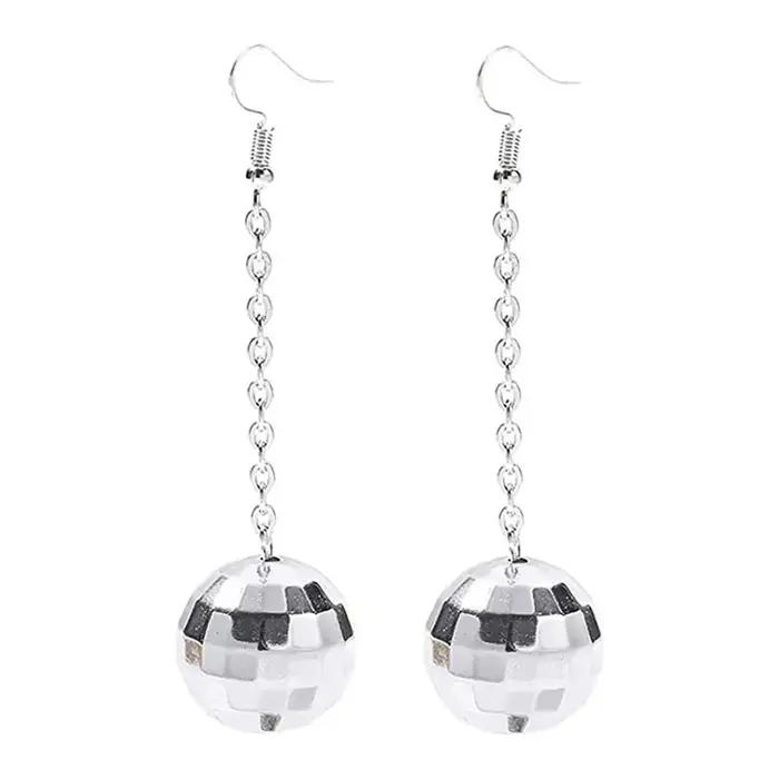 Boucles d'oreilles rétro Chang Ball Dstresspour femmes, Boho Round, fraîchement Mirror, Reflect, Bal