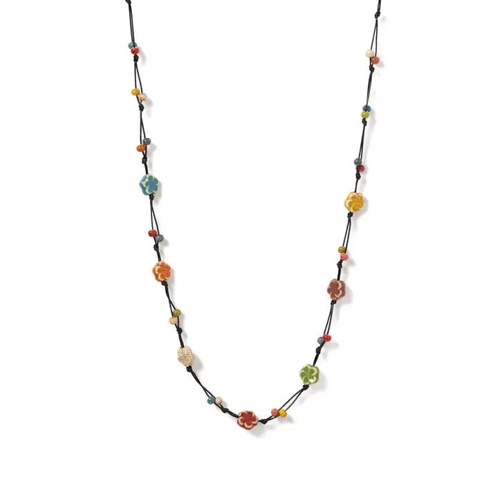 Collier et bracelet en céramique de pétales de melon colorés faits à la main, utilisation pour les t