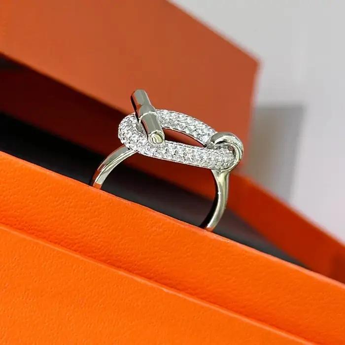 Nouveautés tendance chaude pur 925 en argent Sterling lien anneau barre transversale pavé Zircon femmes marque de luxe événement bijoux accessoire cadeau
