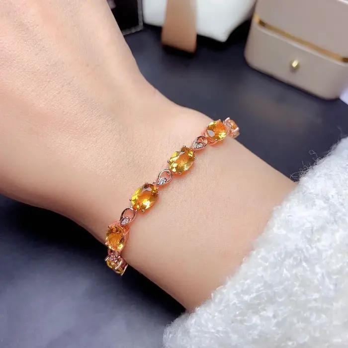 Bracelet Topaze Plaqué Or Rose 18K pour Femme