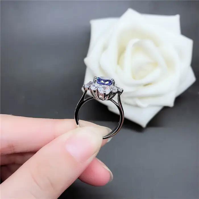 Bague de fiançailles saphir de forme narpour femme