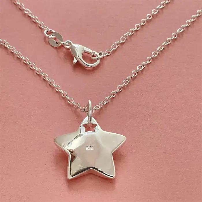 Collier pendentif étoile en argent Sterling 925